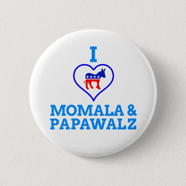 Momala & papaWalz 2 Inch Round Button (Front)