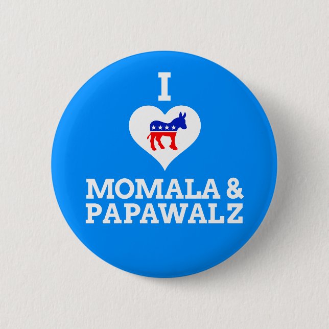 Momala & papaWalz 2 Inch Round Button (Front)