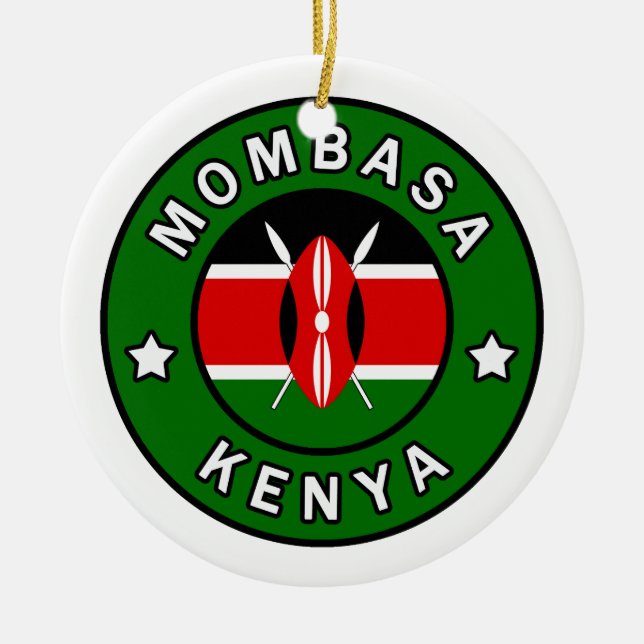 Mombasa Kenya Ceramic Ornament (Front)