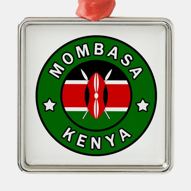 Mombasa Kenya Metal Ornament (Front)