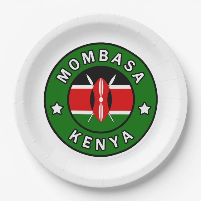 Mombasa Kenya Paper Plate (Front)