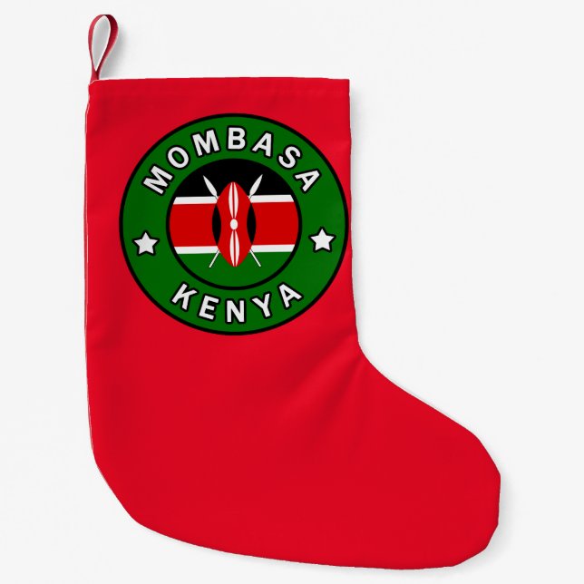 Mombasa Kenya Small Christmas Stocking (Front)