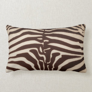 Mombasa Zebra Print Lumbar Throw Pillow, Brown Lumbar Pillow