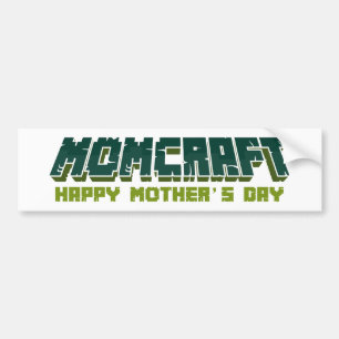 Momcraft Happy Mother Day Funny Gamer Mom Bumper Sticker