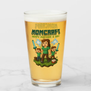 Momcraft Happy Mother Day Funny Gamer Mom Glass