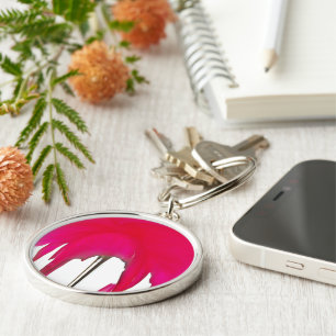 Moment Captured: A Red Rose Petal Elegance Keychain