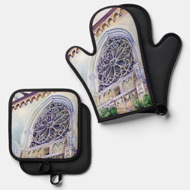 Moment in Budapest Oven Mitt & Pot Holder Set (Front/Back)