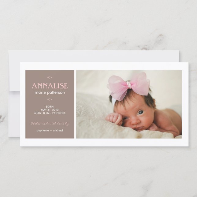 Moment spécial Photo bébé fille Faire-part de nais (Devant)