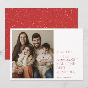 Moments and Memories Red Holiday Photo Card