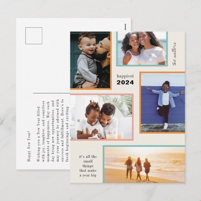 Moments colorés Carte postale photo de vacances (Devant / Derrière)