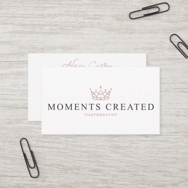 Moments Created Photography Business Card (Front/Back In Situ)