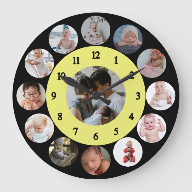 Moments d'enfance personnalisés horloge murale pho (Recto)