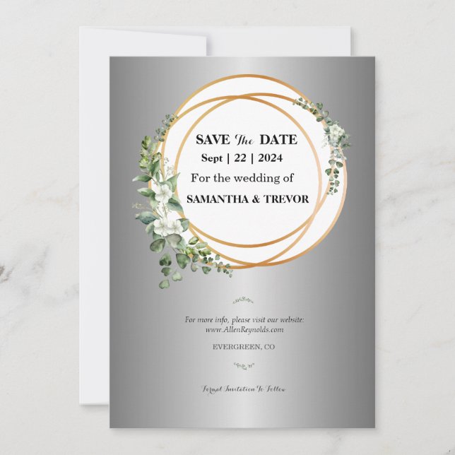 Moments d'or : Notre Invitation Save the Date (Devant)