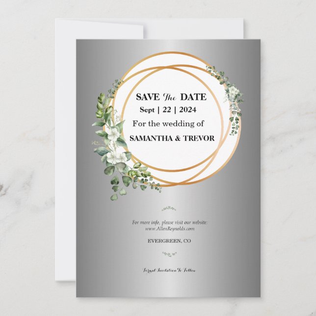 Moments Dorés : Notre Invitation Save the Date (Devant)