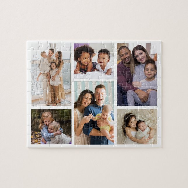 Moments in Focus: Customizable 6 Photo Collage Jigsaw Puzzle (Horizontal)