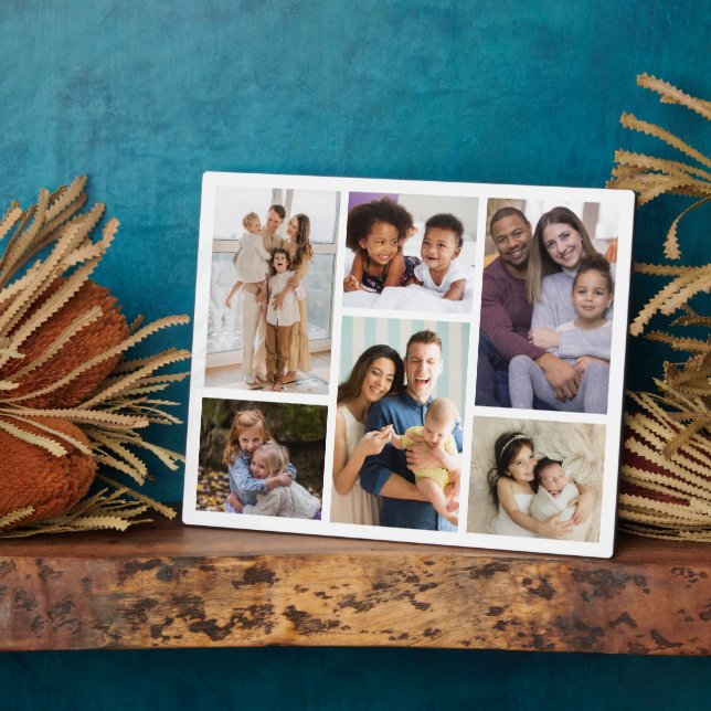 Moments in Focus: Customizable 6 Photo Collage Plaque (Side)