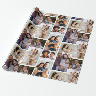 Moments in Focus: Customizable 6 Photo Collage Wrapping Paper