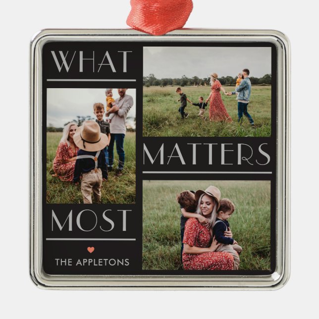 Moments Matter Personalized Photo Ornament (Front)