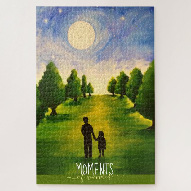 Moments of wonder moonlit walk in woods jigsaw puzzle (Vertical)