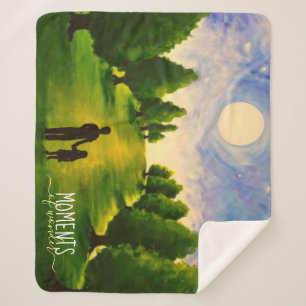 Moments of wonder moonlit walk in woods sherpa blanket