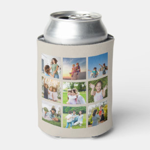Moments Treasured: Customizable 9 Photo Collage Can Cooler
