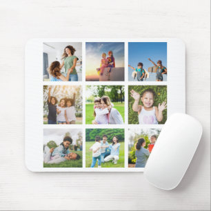 Moments Treasured: Customizable 9 Photo Collage Mouse Pad