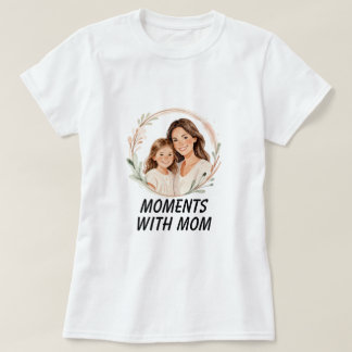 Moments With Mom Mother Daughter Floral Portrait T T-Shirt