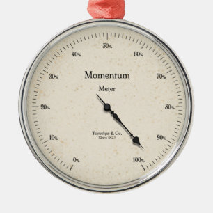 Momentum Metre Motivational Steampunk Gauge Metal Ornament