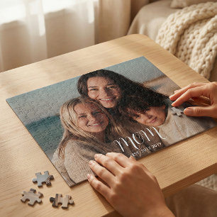 MomEstablished Modern Script Photo Jigsaw Puzzle