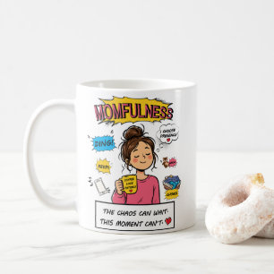 Momfulness Comic Mindful Mom Quote Art Coffee Mug