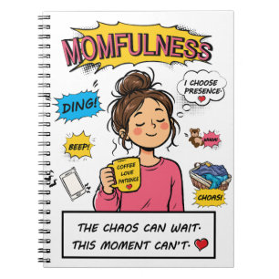 Momfulness Comic Mindful Mom Quote Art Notebook