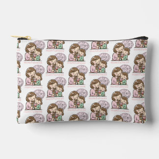 Momfulness Cute Mother Daughter Ice Cream Pattern Accessory Pouch