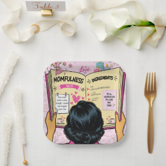 Momfulness Recipe Book Cute Comic Art Paper Plate