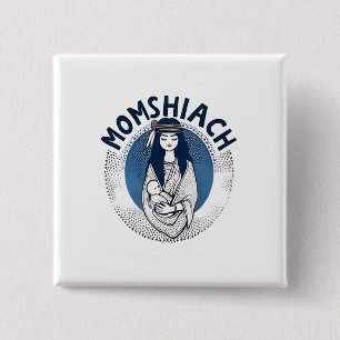 Momhiach Jewish Hanukkah 2025 Mom Jew 2 Inch Square Button