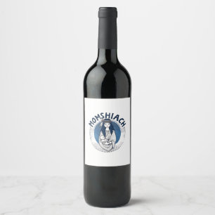Momhiach Jewish Hanukkah 2025 Mom Jew Wine Label