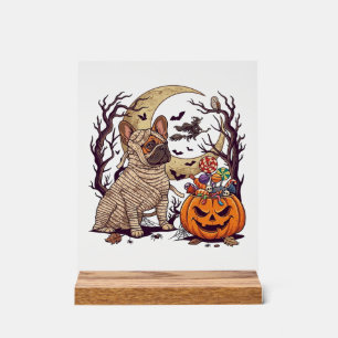 Momie d'Halloween Bouledogue Français Citrouille B
