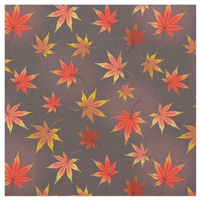 Momiji Pattern - Japanese Maple Leaf in Autumn Fabric (Close Up)