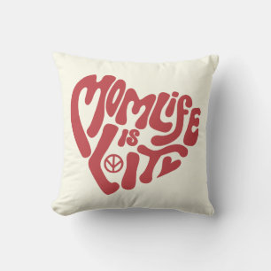 Momlife Is Lit Funny Motherhood Mom Mothers Day Throw Pillow