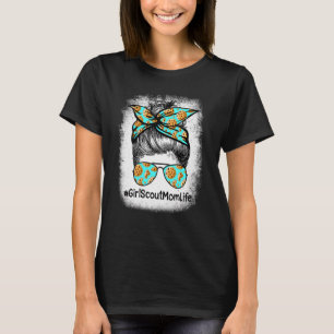 Momlife Messy Bun Scout For Girls Cookie Mom Mothe T-Shirt