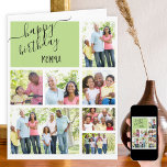 Momma 7 Photo Collage Green Personalized Birthday Card<br><div class="desc">Personalized birthday card for your momma (editable). The photo template is ready for you to add 7 of your favorite photos and you can also edit "Momma" if you prefer to say, mom, mummy etc. Inside, the card reads "happy birthday" and you also have the option to add your own...</div>
