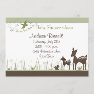 Momma and Baby Deer Shower Invitations