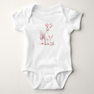 Momma and Baby Llama, Crea, Baby Farm Animals Bodysuit