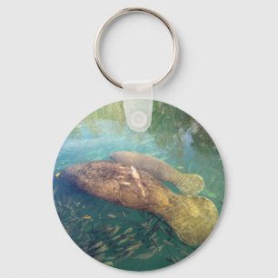 Momma and Baby Manatee - Keychain