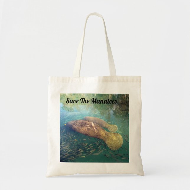 Momma and Baby Manatee - Personalize This Tote Bag (Front)
