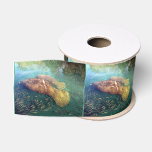 Momma and Baby Manatee Ribbon Grosgrain Ribbon