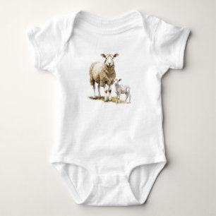 Momma and Baby Sheep, Lamb, Baby Gift Bodysuit