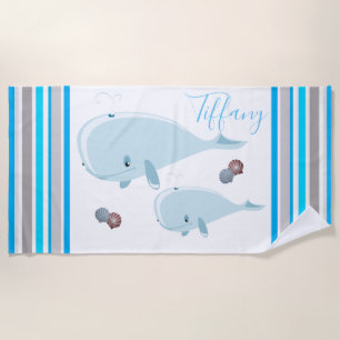 Momma and Baby Whale Beach Towel