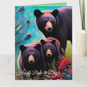 Momma Bear and cubs birthday card