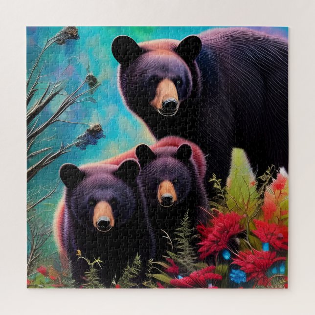 Momma Bear and cubs Jigsaw Puzzle (Vertical)