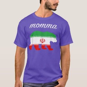 Momma Bear Iran Flag Iranian Roots  T-Shirt